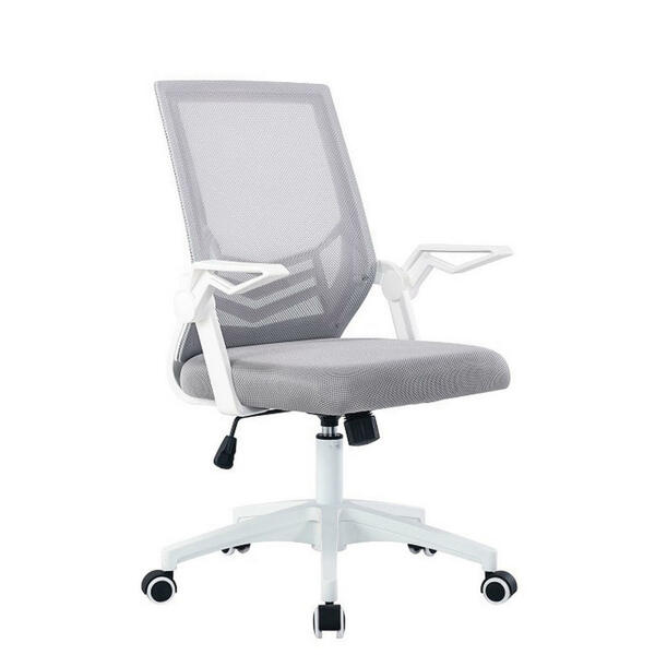 Bild 1 von Mid.you Drehstuhl, Grau, Schwarz, Weiß, Metall, Kunststoff, Textil, Drehkreuz, 61x91.5-101.5x56 cm, Wippmechanik mit Härtegradeinstellung, Sitzfläche 360° drehbar, inklusive Armlehnen, Arbeitszim