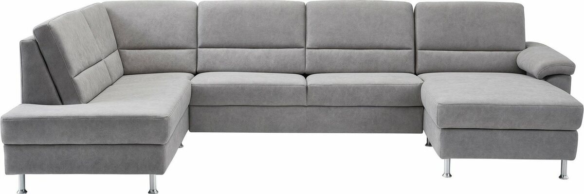 Bild 1 von CALIZZA INTERIORS Wohnlandschaft Onyx, 3 Teile, wahlweise mit Bettfunktion und Bettkasten, Grau|silberfarben