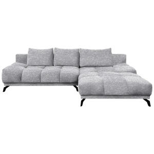 Hom`in Ecksofa, Grau, Textil, 5-Sitzer, Füllung: Schaumstoff, Ottomane rechts, L-Form, 290x182 cm, Stoffauswahl, seitenverkehrt erhältlich, Schlafen auf Sitzhöhe, Wohnzimmer, Sofas & Couches, Wohn