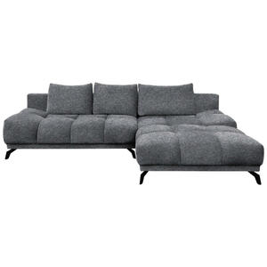 Hom`in Ecksofa, Dunkelgrau, Textil, 5-Sitzer, Füllung: Schaumstoff, Ottomane rechts, L-Form, 290x182 cm, Stoffauswahl, seitenverkehrt erhältlich, Schlafen auf Sitzhöhe, Wohnzimmer, Sofas & Couches