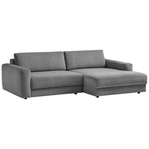 Mid.you Ecksofa, Grau, Textil, 4-Sitzer, Füllung: Schaumstoff, Silikon, Ottomane rechts, L-Form, 250x176 cm, Sitzqualitäten, Rücken echt, Wohnzimmer, Sofas & Couches, Wohnlandschaften, Ecksofas