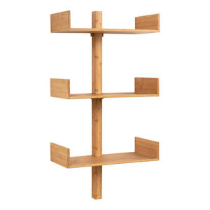 Dekowandregal, Natur, Holz, Bambus, 50x102x25 cm, Dekoration, Skulpturen & Dekoobjekte, Dekoobjekte