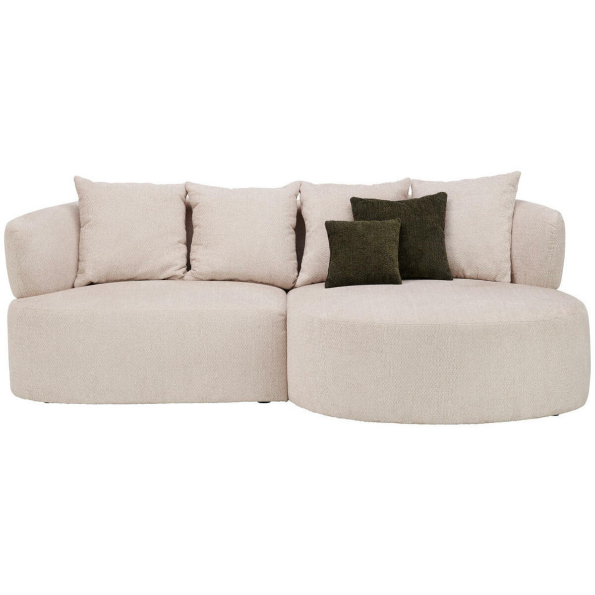 Bild 1 von Hom`in Ecksofa, Beige, Textil, 3-Sitzer, Füllung: Faserbällchen, Silikon, Schaumstoffflocken,Faserbällchen, Silikon, Schaumstoffflocken, Ottomane rechts, L-Form, 235x166 cm, Typenauswahl, Stoffaus