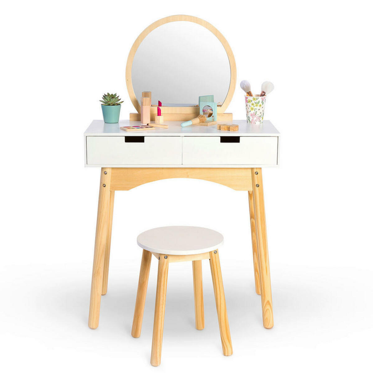 Bild 1 von Kinder-Stylingset, Natur, Weiß, Holz, 60x34 cm, EN 71, CE, Spielzeug, Kinderspielzeug, Sonstiges Spielzeug