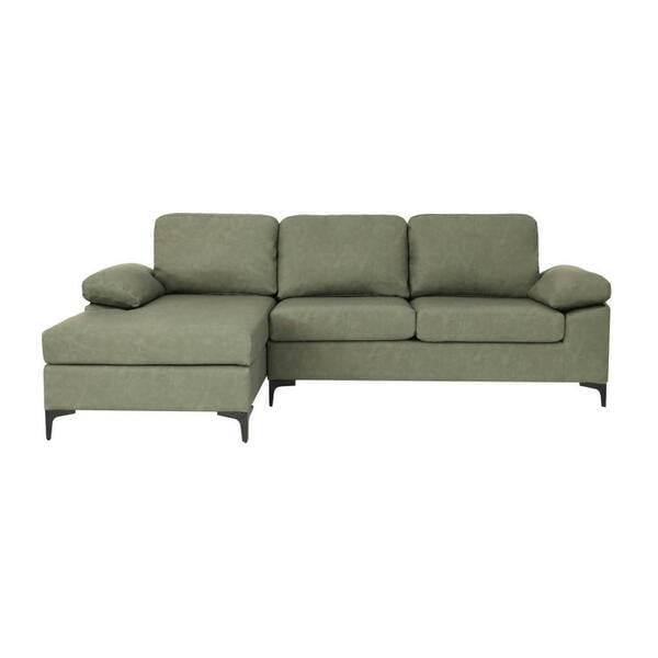 Bild 1 von Mid.you Ecksofa, Grün, Textil, 3-Sitzer, Füllung: Schaumstoff, Ottomane links, L-Form, 262x135 cm, Wohnzimmer, Sofas & Couches, Wohnlandschaften, Ecksofas