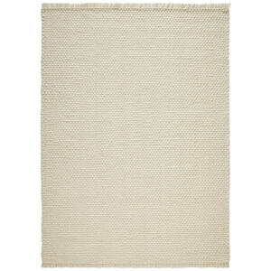 Linea Natura Handwebteppich, Weiß, Textil, Abstraktes, rechteckig, 70 cm, leicht zusammenrollbar, Teppiche & Böden, Teppiche, Naturteppiche