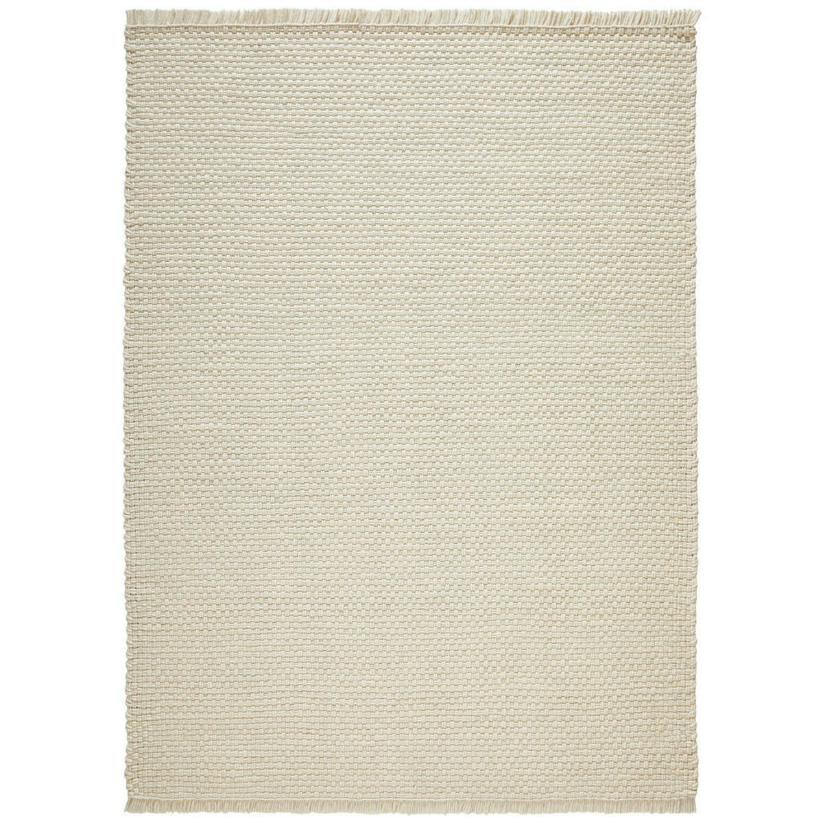 Bild 1 von Linea Natura Handwebteppich, Weiß, Textil, Abstraktes, rechteckig, 70 cm, leicht zusammenrollbar, Teppiche & Böden, Teppiche, Naturteppiche