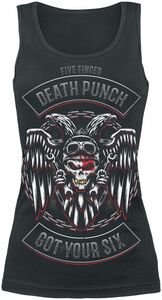 Five Finger Death Punch Top - Biker Badge - S bis XXL - für Damen - Größe L - schwarz  - Lizenziertes Merchandise!