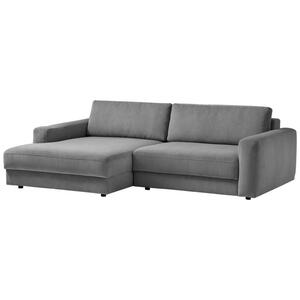 Mid.you Ecksofa, Grau, Textil, 4-Sitzer, Füllung: Schaumstoff, Silikon, Ottomane links, L-Form, 250x176 cm, Sitzqualitäten, Rücken echt, Wohnzimmer, Sofas & Couches, Wohnlandschaften, Ecksofas