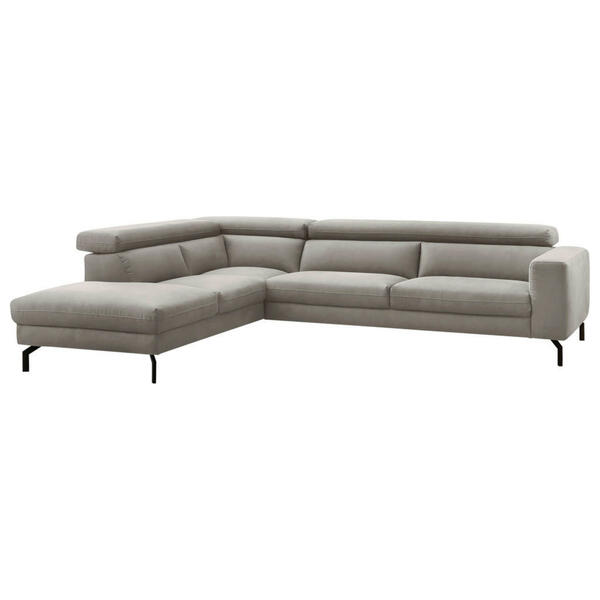 Mid.you Ecksofa, Silber, Textil, 4-Sitzer, Ottomane Links, L-Form ...