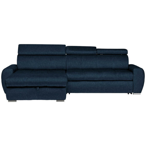 Bild 1 von Stylife Ecksofa, Dunkelblau, Textil, 3-Sitzer, seitenverkehrt montierbar, L-Form, 276x173 cm, Stoffauswahl, Liegefunktion, Schlafen auf Sitzhöhe, Hocker erhältlich, Rücken echt, Wohnzimmer, Sofas