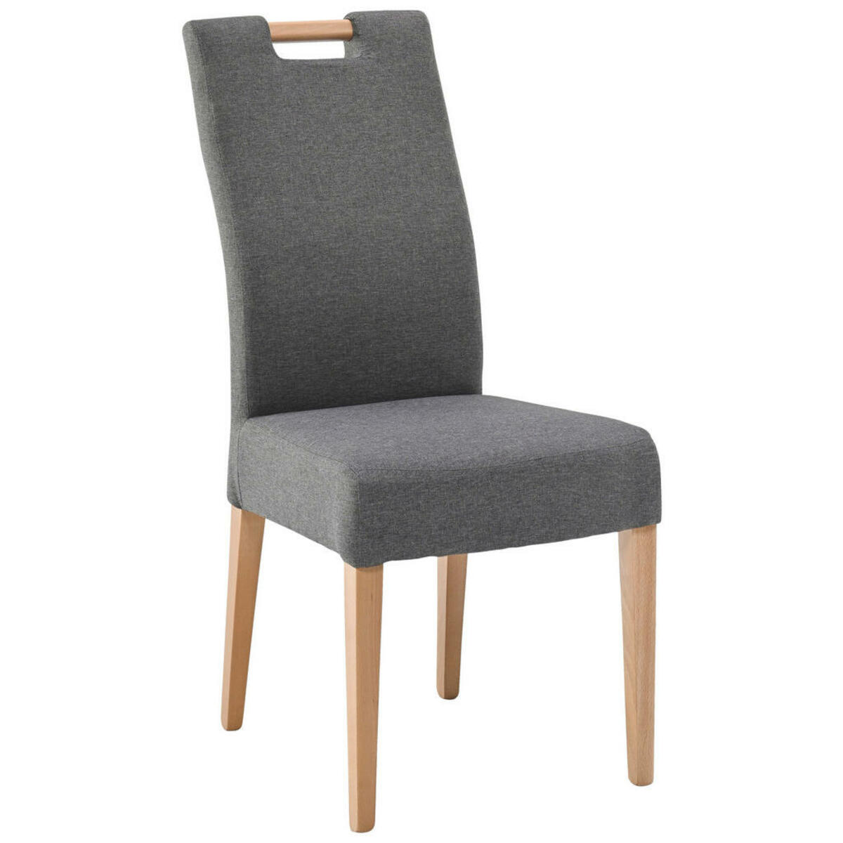 Bild 1 von Cantus Stuhl, Grau, Eiche, Holz, Textil, Eiche, massiv, eckig, 47x100x47 cm, Beinauswahl, Stoffauswahl, Esszimmer, Stühle, Esszimmerstühle, Vierfußstühle