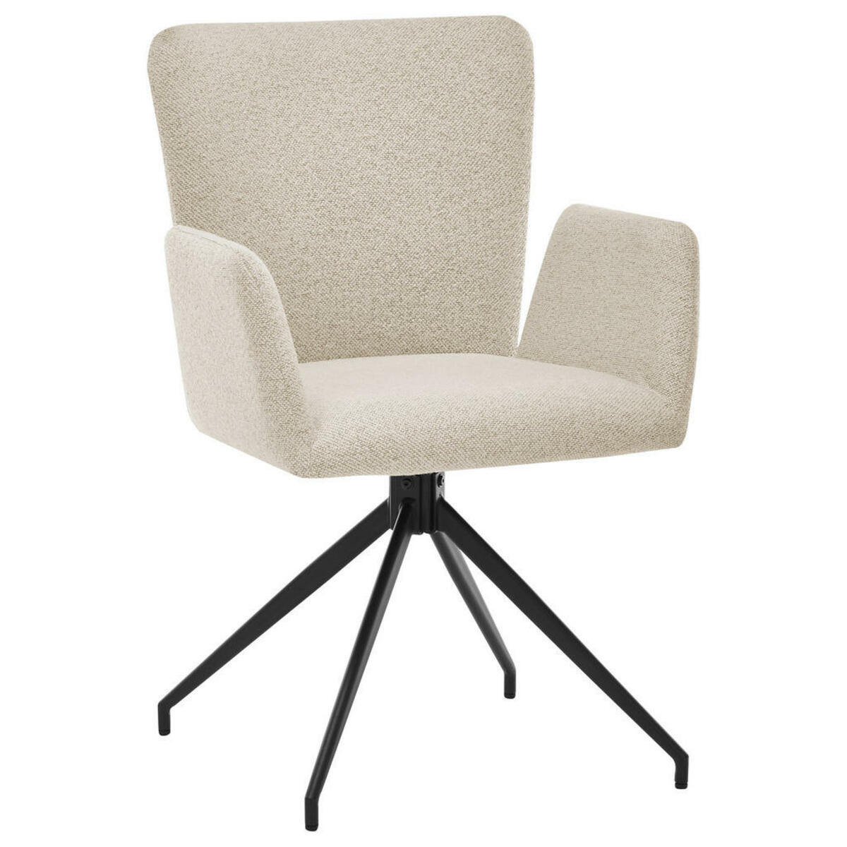 Bild 1 von SetOne by Musterring Armlehnstuhl, Creme, Schwarz, Metall, Textil, Drehkreuz, 57x86x61.5 cm, Stoffauswahl, Typenauswahl, Sitzfläche 360° drehbar, Esszimmer, Stühle, Esszimmerstühle, Armlehnenstü