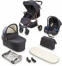 Bild 1 von BabyGo Kombi-Kinderwagen Style - 3in1, rosegold/black, inkl. Babyschale mit Adaptern u. Wickeltasche, Schwarz