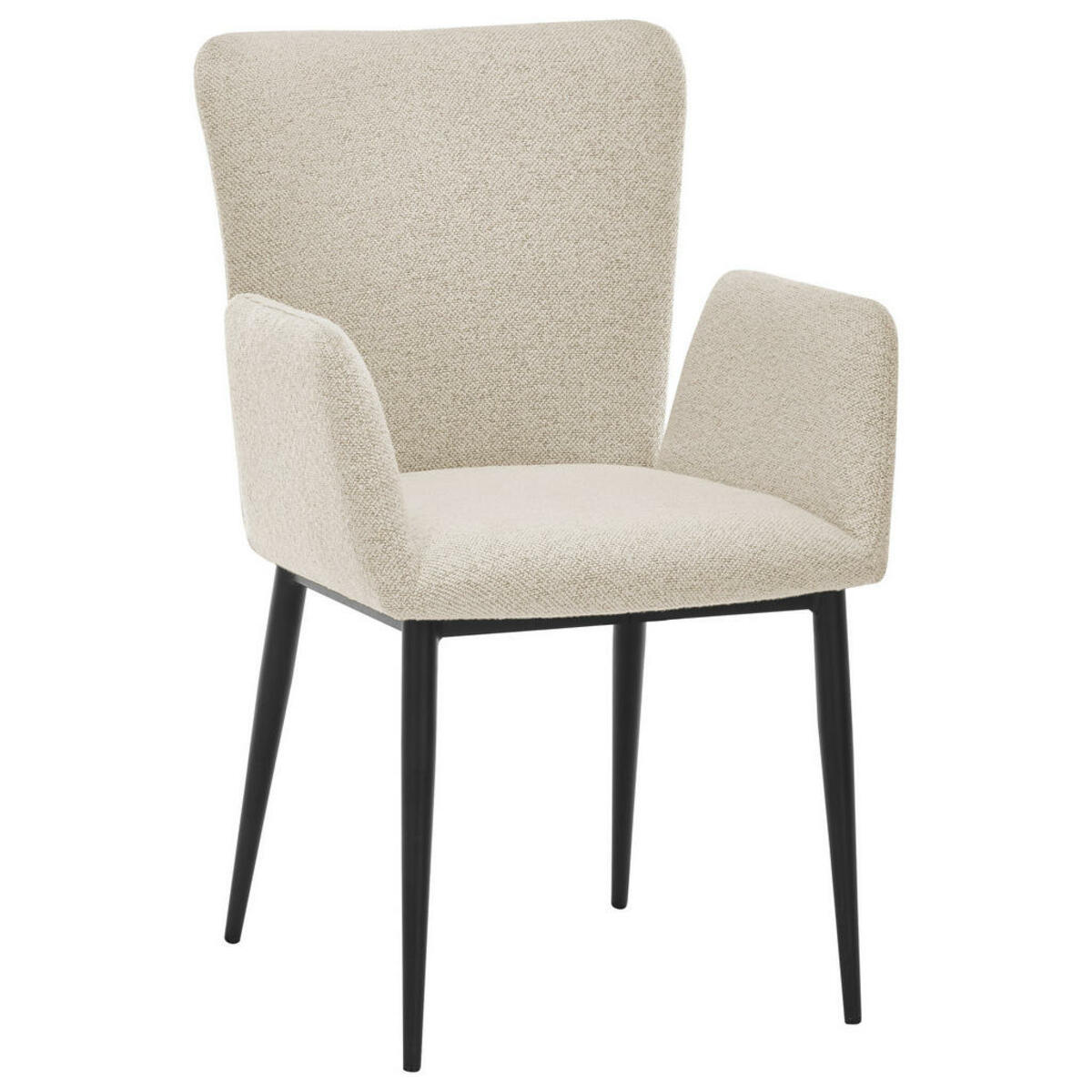 Bild 1 von SetOne by Musterring Armlehnstuhl, Creme, Schwarz, Metall, Textil, konisch, Rundrohr, 57x86x61.5 cm, Stoffauswahl, Typenauswahl, Esszimmer, Stühle, Esszimmerstühle, Armlehnenstühle