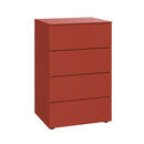 Bild 1 von Xora Kommode Primolar Garda, Rot, Koralle, Kunststoff, 4 Schubladen, 50x79x41 cm, Typenauswahl, Beimöbel erhältlich, stehend, in verschiedenen Größen Holzdekoren erhältlich, Wohnzimmer, Kommoden