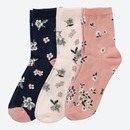 Bild 1 von Damen-Socken mit Blumenmuster, 3er-Pack