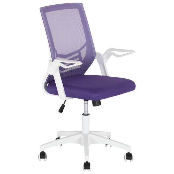 Bild 1 von Mid.you Drehstuhl, Lila, Schwarz, Weiß, Metall, Kunststoff, Textil, Drehkreuz, 61x91.5-101.5x56 cm, Wippmechanik mit Härtegradeinstellung, Sitzfläche 360° drehbar, inklusive Armlehnen, Arbeitszim