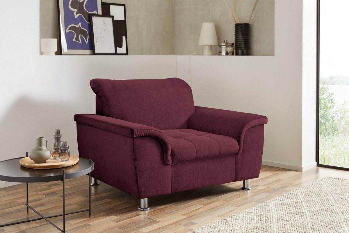 Bild 1 von DOMO collection Sessel Franzi, wahlweise mit Kopfteilverstellung, Lila