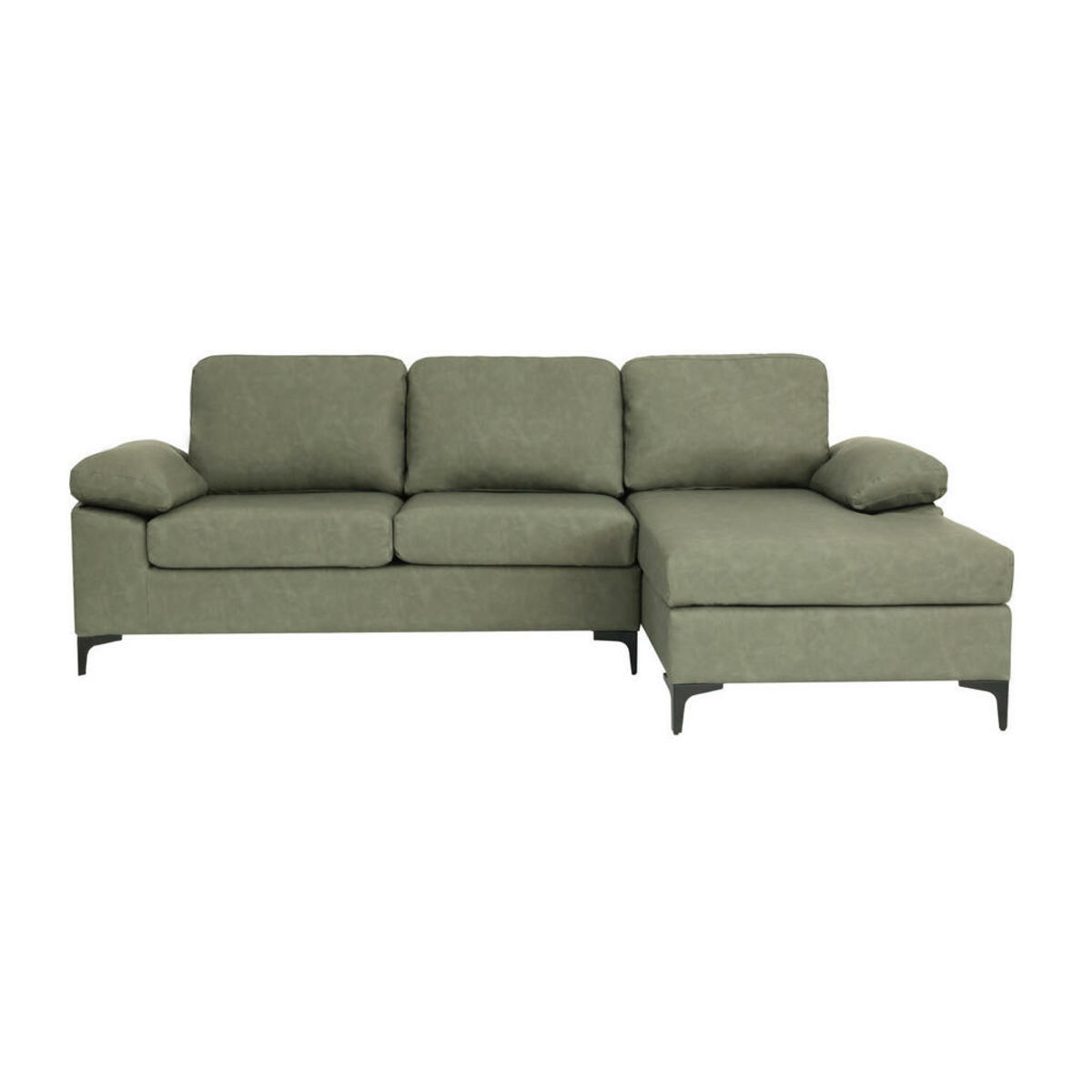Bild 1 von Mid.you Ecksofa, Grün, Textil, 3-Sitzer, Füllung: Schaumstoff, Ottomane rechts, L-Form, 262x135 cm, Wohnzimmer, Sofas & Couches, Wohnlandschaften, Ecksofas