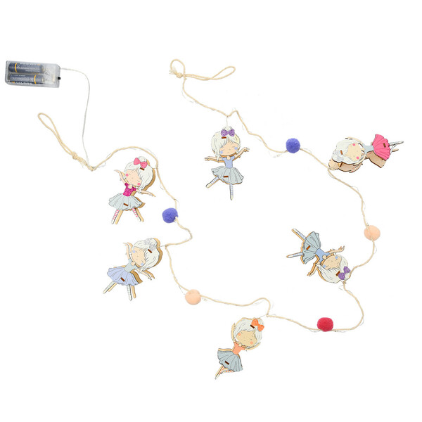 Bild 1 von LED-Lichterkette mit Ballerinas CREME / LILA / HELLBLAU