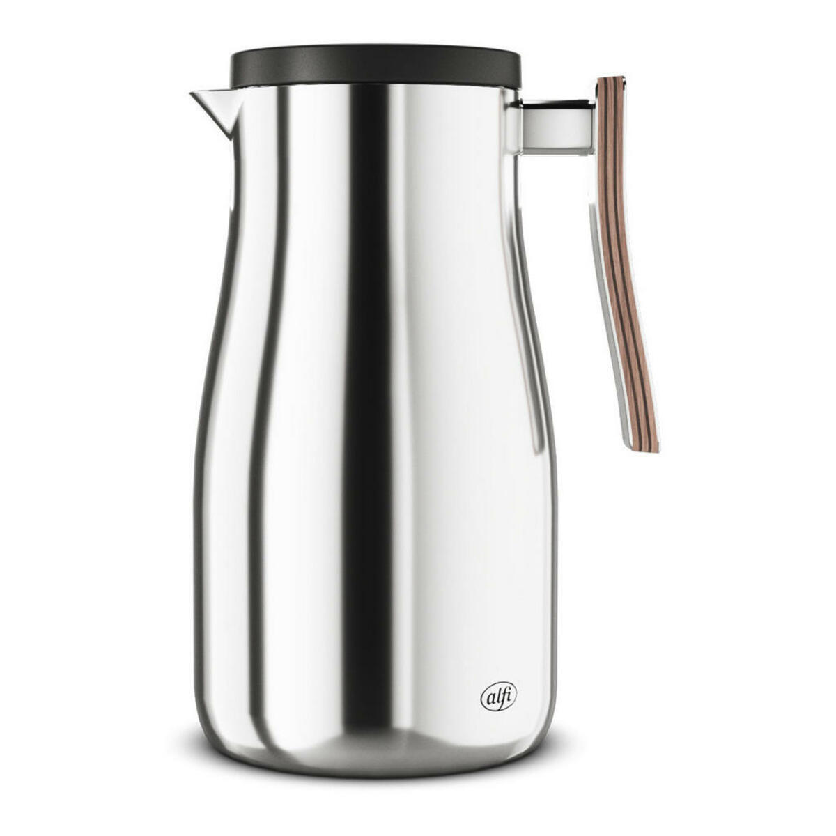 Bild 1 von Alfi Isolierkanne Studio Allure, Silber, Holz, Metall, 1 L, BPA-frei, doppelwandig, lebensmittelecht, Vakuum, abnehmbarer Deckel, Schraubverschluss, hält warm, kalt, schadstofffrei, Kaffee & Tee, Ka