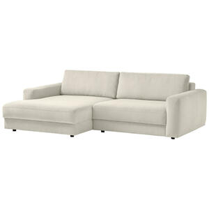 Mid.you Ecksofa, Creme, Textil, 4-Sitzer, Füllung: Schaumstoff, Silikon, Ottomane links, L-Form, 250x176 cm, Sitzqualitäten, Rücken echt, Wohnzimmer, Sofas & Couches, Wohnlandschaften, Ecksofas