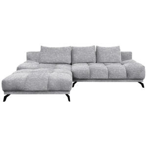 Hom`in Ecksofa, Grau, Textil, 5-Sitzer, Füllung: Schaumstoff, Ottomane links, L-Form, 290x182 cm, Stoffauswahl, seitenverkehrt erhältlich, Schlafen auf Sitzhöhe, Wohnzimmer, Sofas & Couches, Wohnl