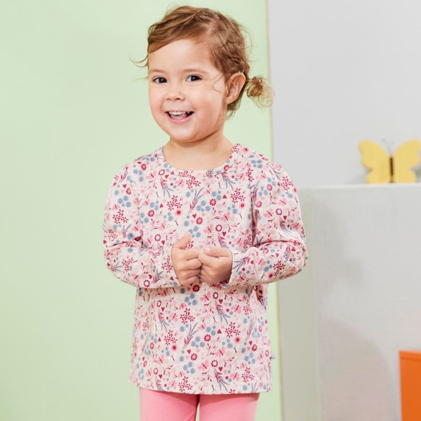 Bild 1 von Baby-Mädchen-Shirt mit Blümchen-Muster