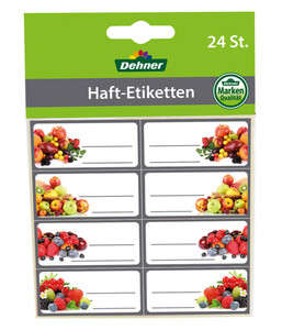 Dehner Haft-Etiketten Frucht, 24er-Set