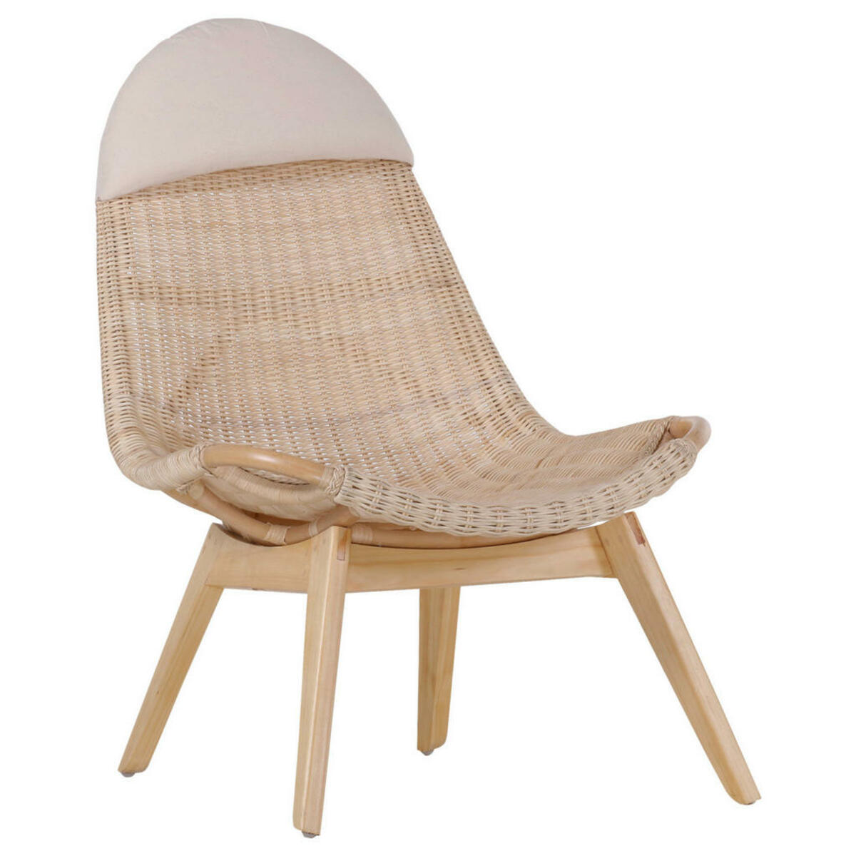 Bild 1 von Sessel, Natur, Hellbraun, Holz, Rattan,Pinie, massiv, 72x100x85 cm, Wohnzimmer, Sessel, Polstersessel