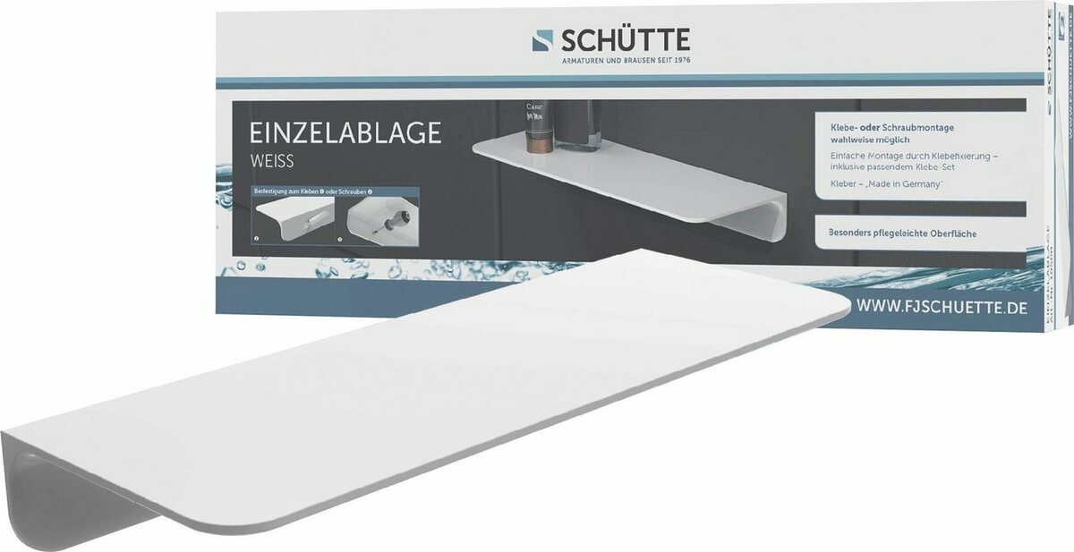 Bild 1 von Schütte Duschregal, ohne Bohren, Bad Regal für Badezimmer in Weiß oder Anthrazit, Weiß
