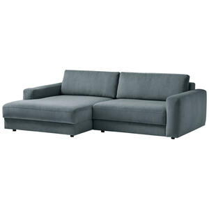 Mid.you Ecksofa, Blaugrau, Textil, 4-Sitzer, Füllung: Schaumstoff, Silikon, Ottomane links, L-Form, 250x176 cm, Sitzqualitäten, Rücken echt, Wohnzimmer, Sofas & Couches, Wohnlandschaften, Ecksofas