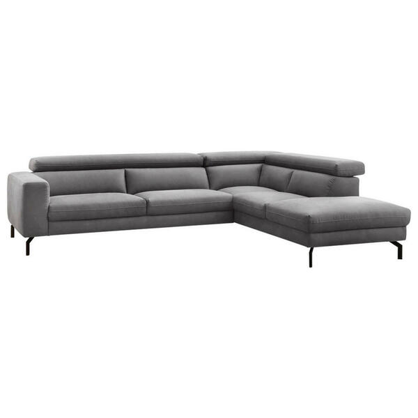 Bild 1 von Mid.you Ecksofa, Grau, Textil, 4-Sitzer, Ottomane rechts, L-Form, 305x233 cm, seitenverkehrt erhältlich, Rücken echt, Wohnzimmer, Sofas & Couches, Wohnlandschaften, Ecksofas