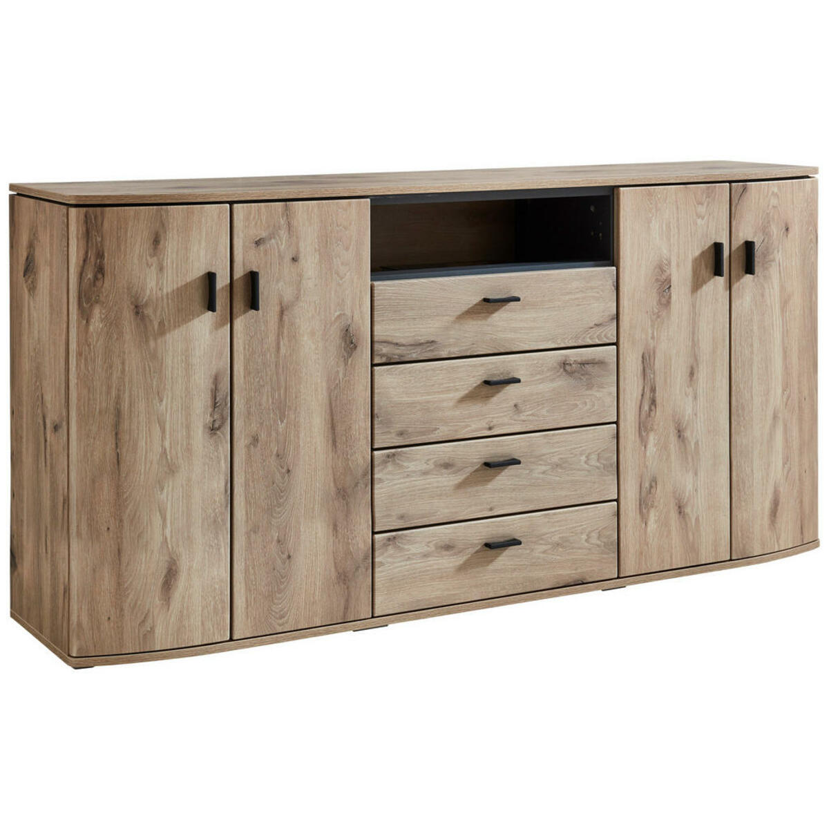 Bild 1 von Cantus Sideboard, Grau, Eiche, Holzwerkstoff, 4 Fächer, 4 Schubladen, 180.2x88.5x42.4 cm, Beimöbel erhältlich, stehend, Wohnzimmer, Kommoden & Sideboards, Sideboards