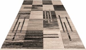 Teppich Beliz, my home, rechteckig, Höhe: 9 mm, mit Konturenschnitt, Kurzflor, 3D-Design, Wohnzimmer, Grau
