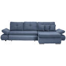 Bild 1 von Carryhome Ecksofa, Blau, Textil, 3-Sitzer, Füllung: Schaumstoff, Ottomane rechts, seitenverkehrt montierbar, L-Form, 302x187 cm, Liegefunktion, Schlafen auf Sitzhöhe, Rücken echt, Wohnzimmer, Sofa