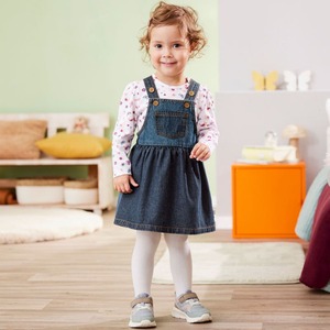 Baby-Mädchen-Set mit Jeans-Kleid, 2-teilig