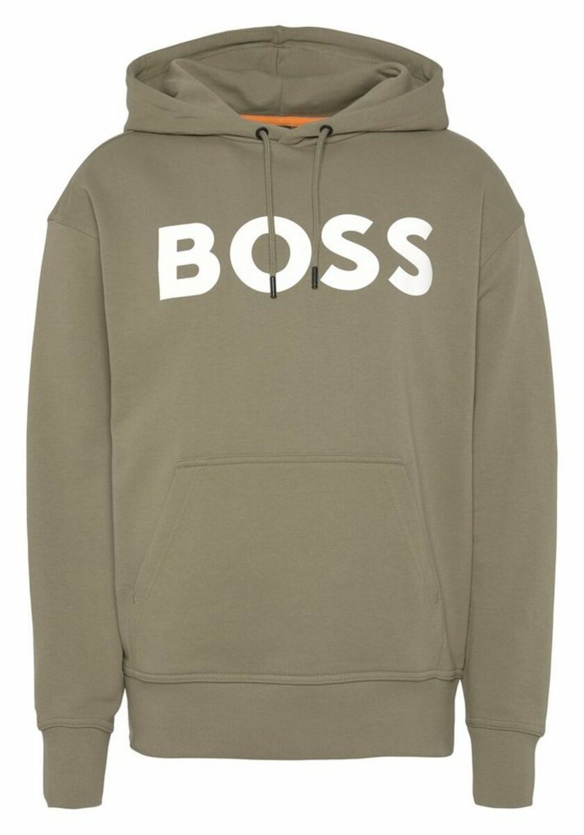 Bild 1 von BOSS ORANGE Sweatshirt WebasicHood mit weißem Logodruck, Grün