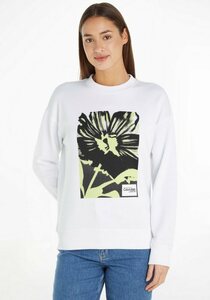 Calvin Klein Sweatshirt mit Rundhalsausschnitt, Weiß