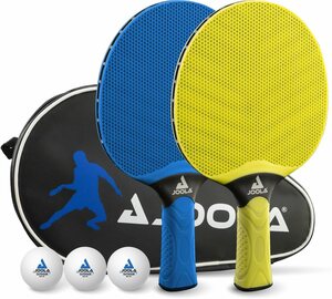 Joola Tischtennisschläger VIVID Outdoor (Set, 6-tlg., mit Bällen, mit Schlägerhülle), Blau|grün|schwarz