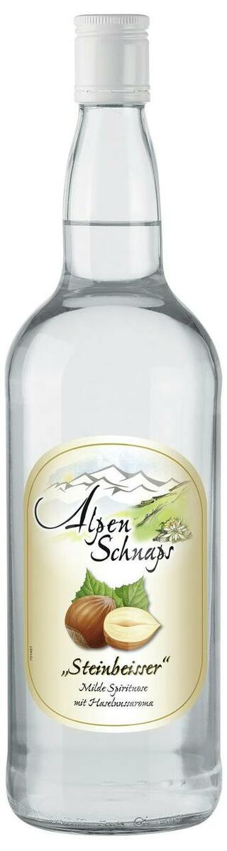 Bild 1 von Alpenschnaps Haselnuss 33 % Vol. (1 l)