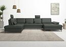 Bild 1 von Places of Style Wohnlandschaft Costello, incl. Sitztiefenverstellung und Armlehnfunktion, 3 Nierenkissen, Grau