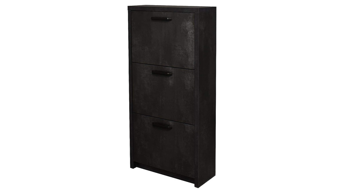 Bild 1 von Schuhschrank Schwarzstahl 64 x 125 cm 3 Kipptüren - KLAPP