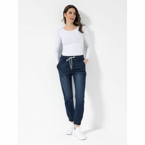 DENIM & CO. Jeanshose elastische Ware Rundumdehnbund knöchellang