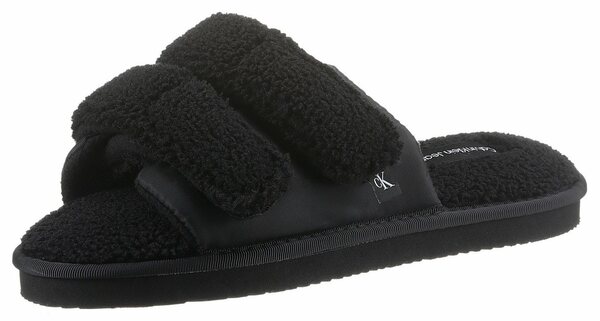 Bild 1 von Calvin Klein Jeans HOME SLIDE VELCRO SHEARLING Pantoffel in kuscheliger Optik, Schwarz