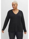 Bild 1 von Sheego V-Ausschnitt-Pullover Große Größen mit Kaschmir, in leichter A-Linie, Schwarz