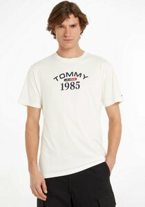 Tommy Jeans T-Shirt TJM CLSC 1985 RWB CURVED TEE, Weiß