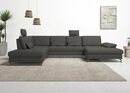 Bild 1 von Places of Style Wohnlandschaft Costello, incl. Sitztiefenverstellung und Armlehnfunktion, 3 Nierenkissen, Braun