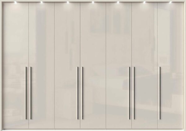 Bild 1 von Places of Style Kleiderschrank Piano UV lackiert, mit Beleuchtung, Hochglanzfronten, Beige|grau